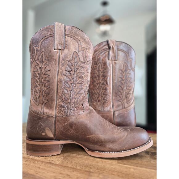 Justin Clanton CJ2045 Western Boots Brown Leather Round Toe Mens 13 EE New main image 4